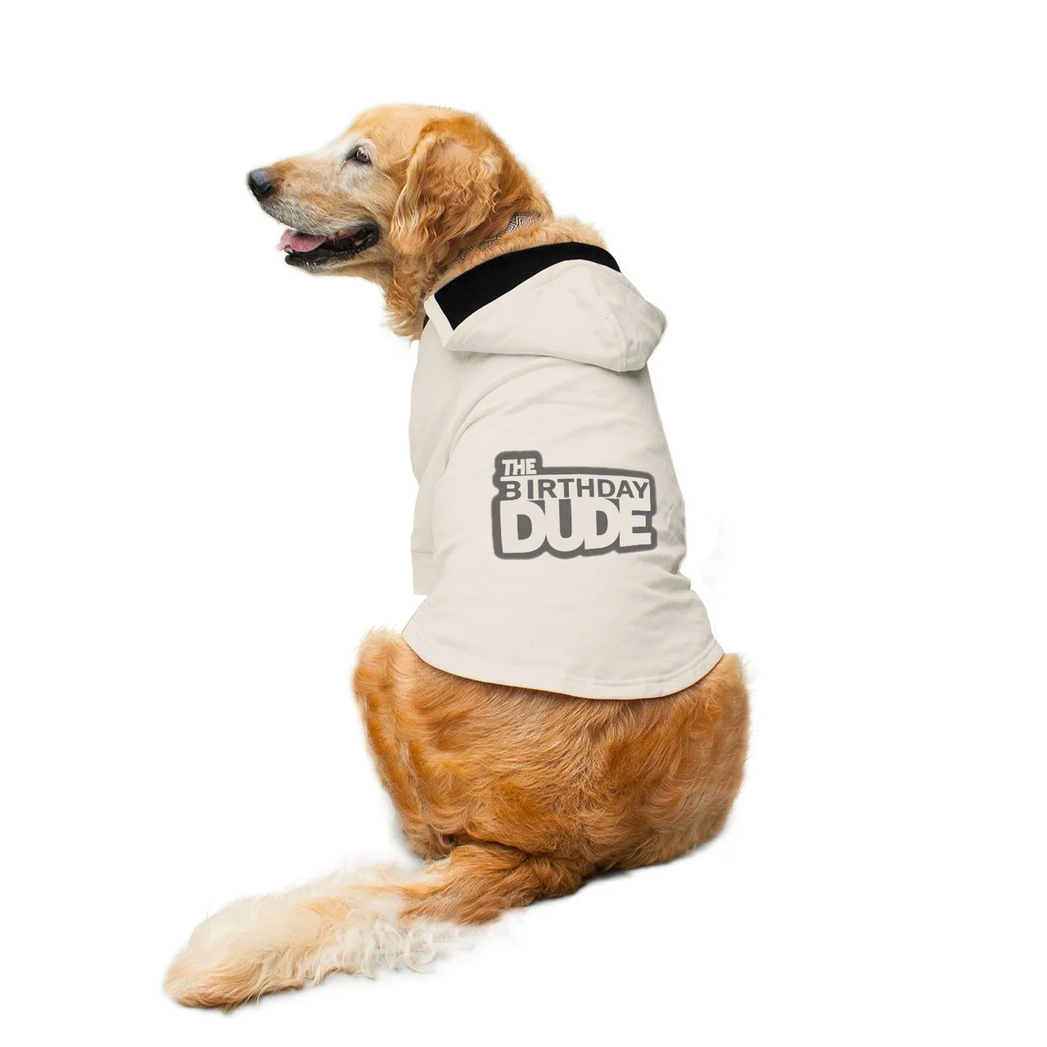 "The Birthday Dude" Printed Dog Hoodie Jacket