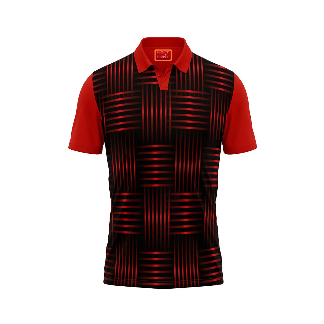 Red Polo Neck Half Sleeve T Shirt Nextprint G1154