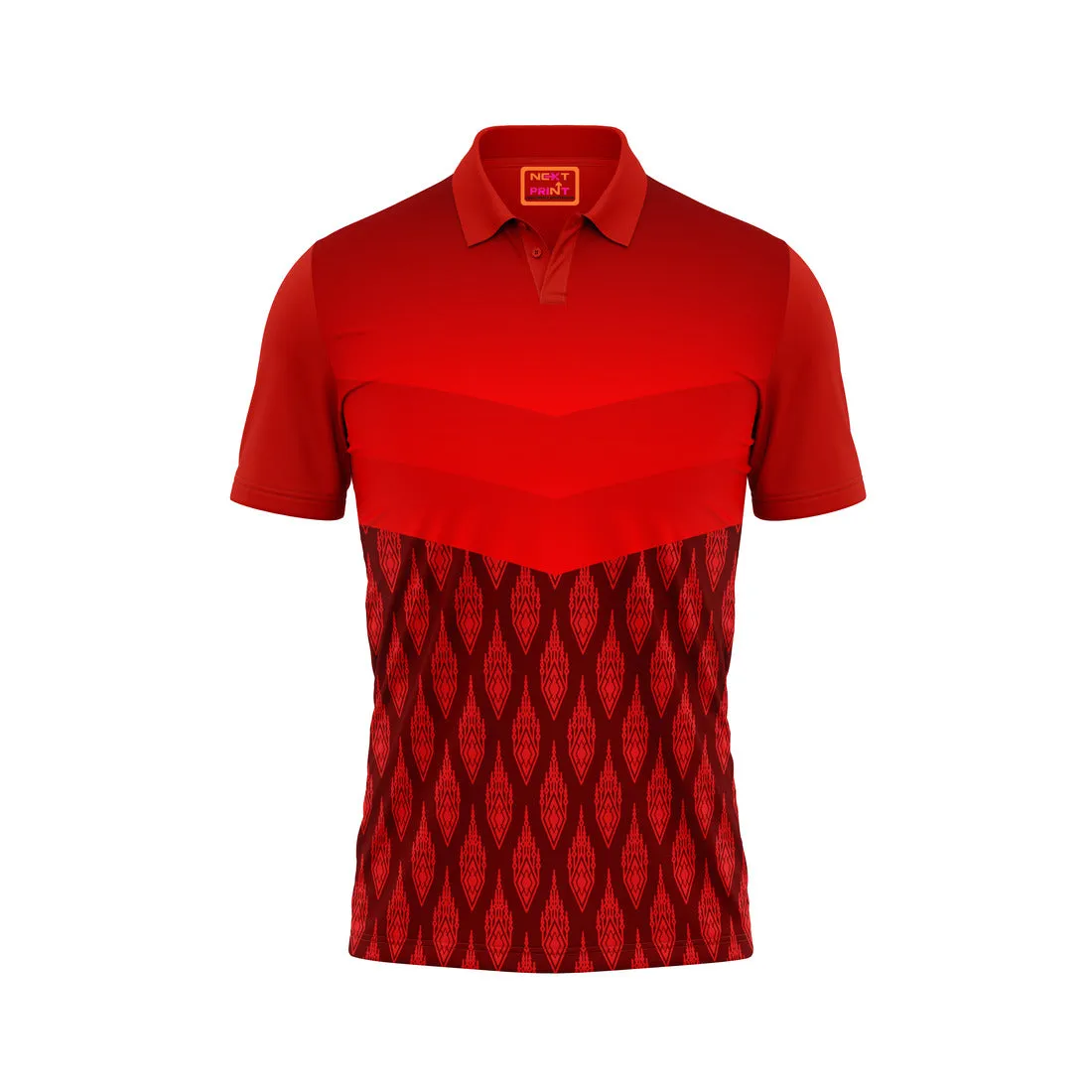 Red Polo Neck Half Sleeve T Shirt Nextprint J170