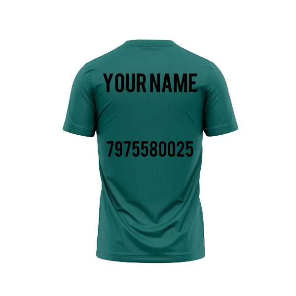 Round Neck T-Shirt With Your Name and Mobile Number Print