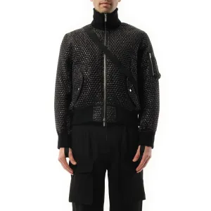 Seatbelt Bubble Bomber Jacket in Black