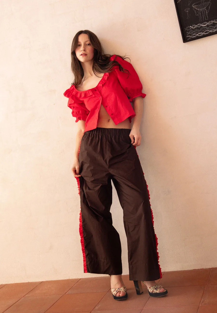 Sister Studios Ruffle Pant Chocolate