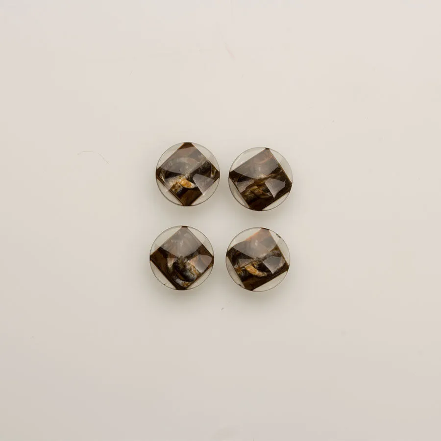 Small Brown Mother of Pearl 'Square' Button