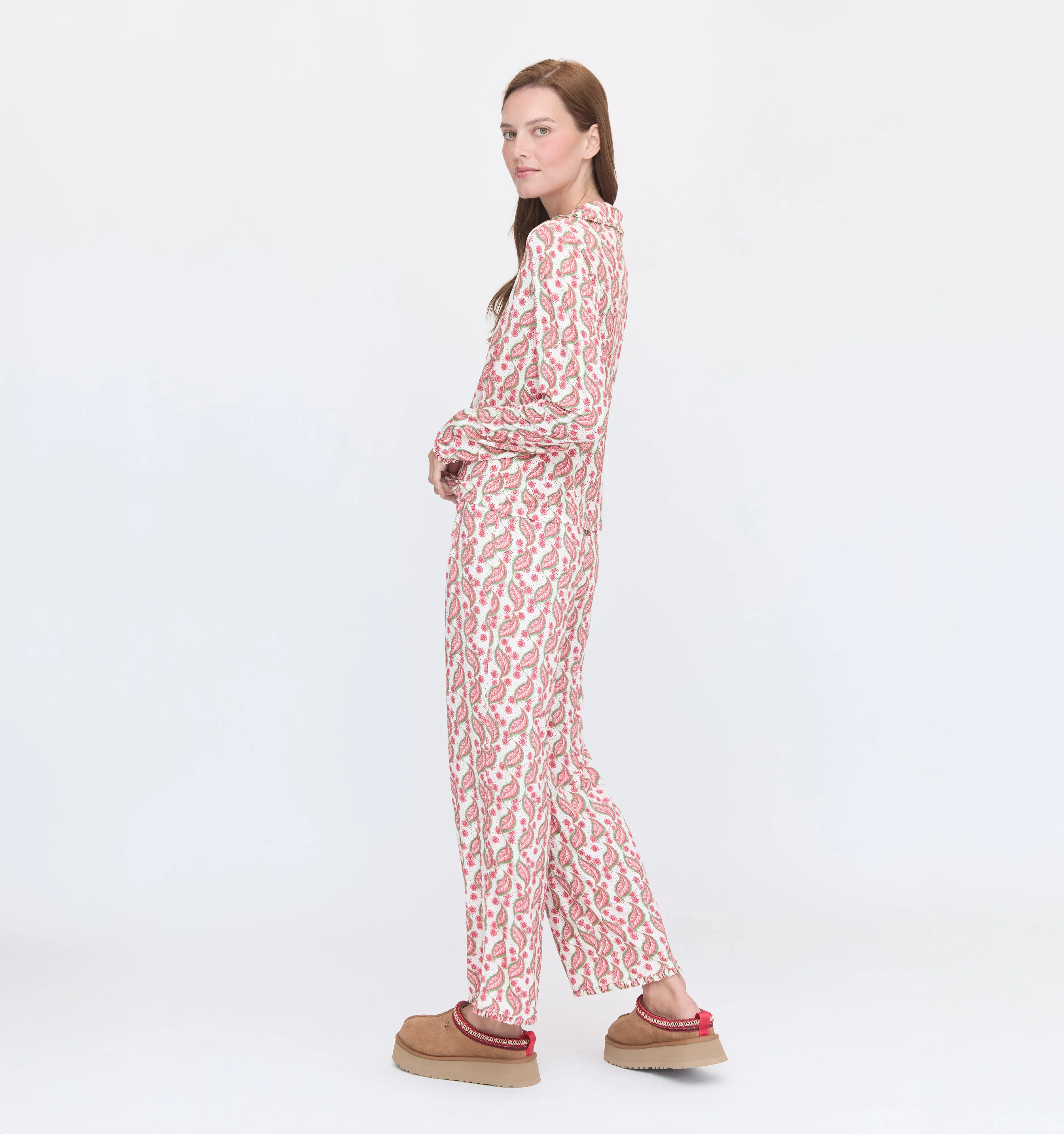 The Eleni Pajama Set - Birch Vine Stripe