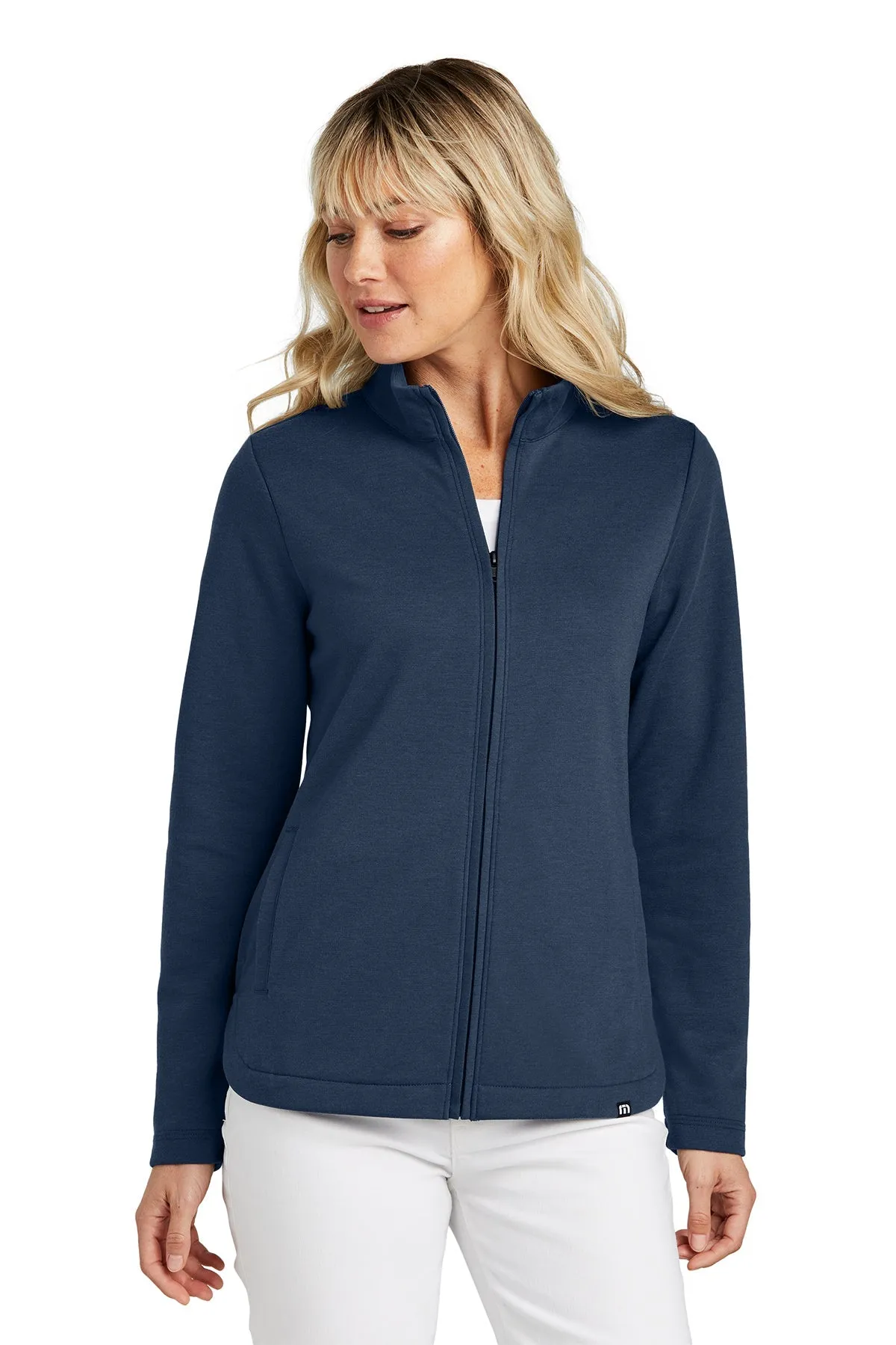 TravisMathew Ladies Coveside Custom Zip Sweatshirts, Blue Nights