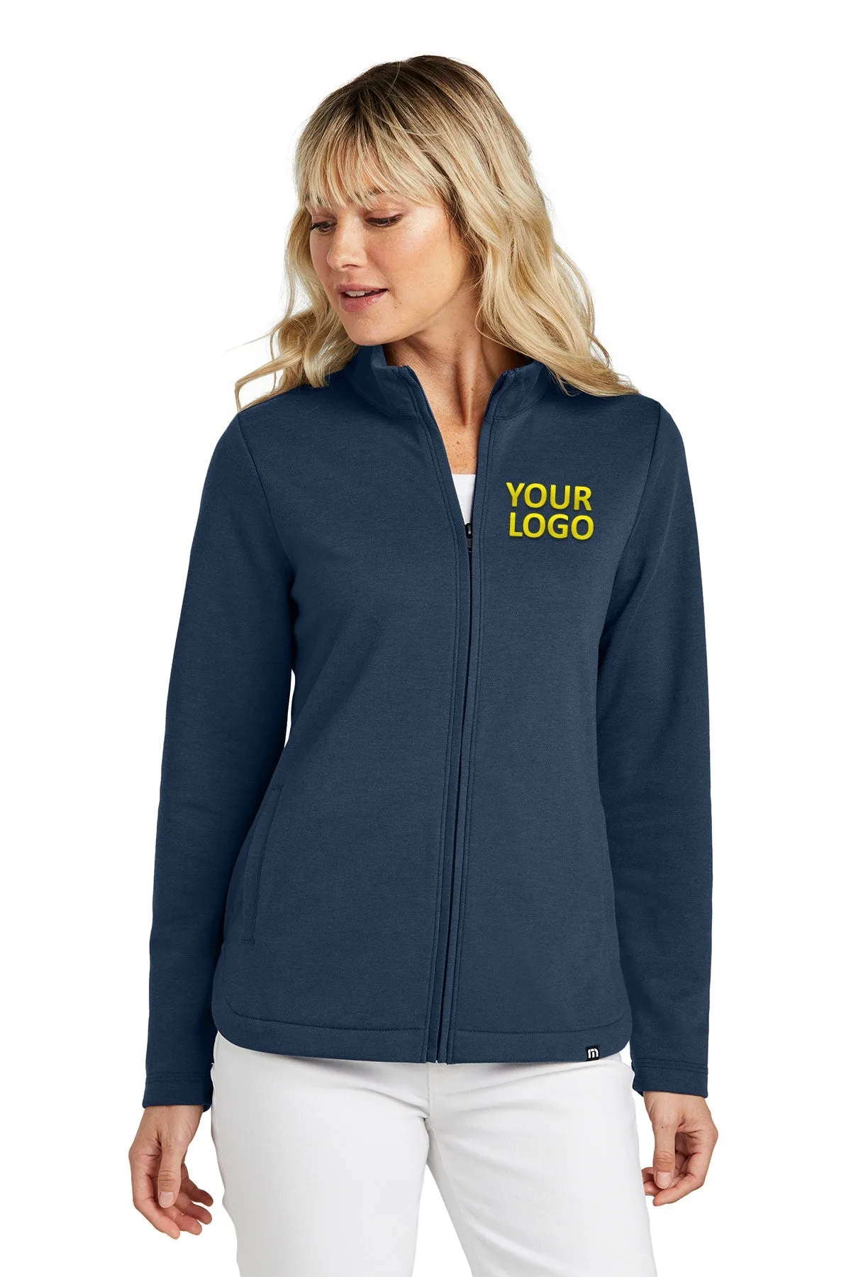 TravisMathew Ladies Coveside Custom Zip Sweatshirts, Blue Nights