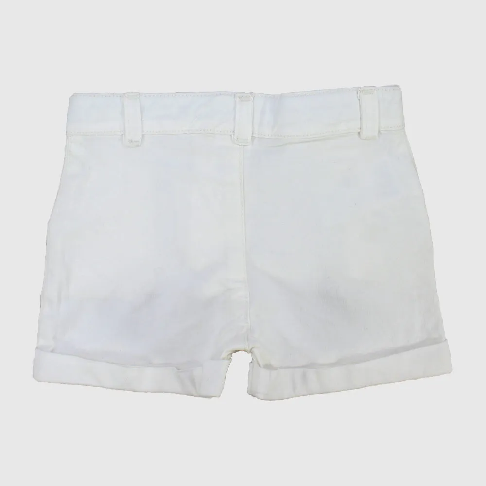 White Gabardine Shorts