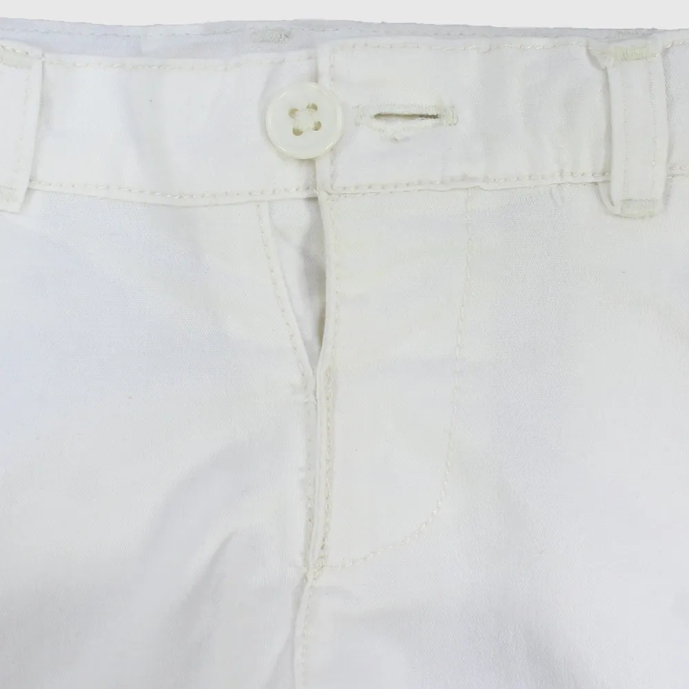 White Gabardine Shorts