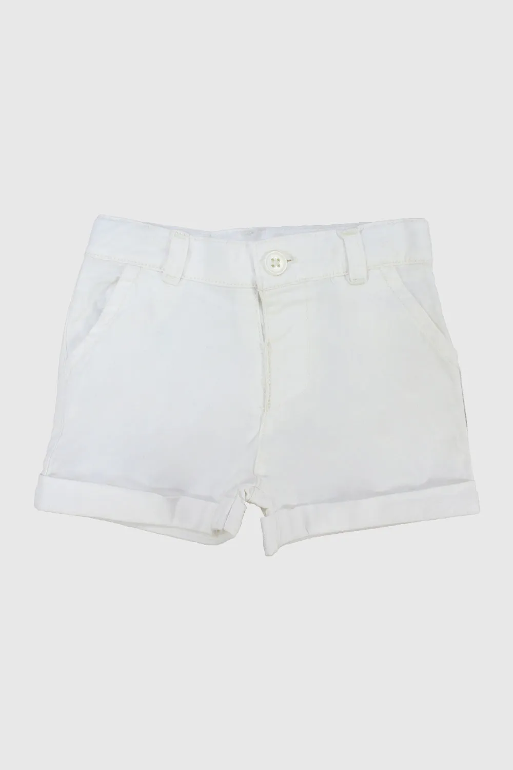 White Gabardine Shorts