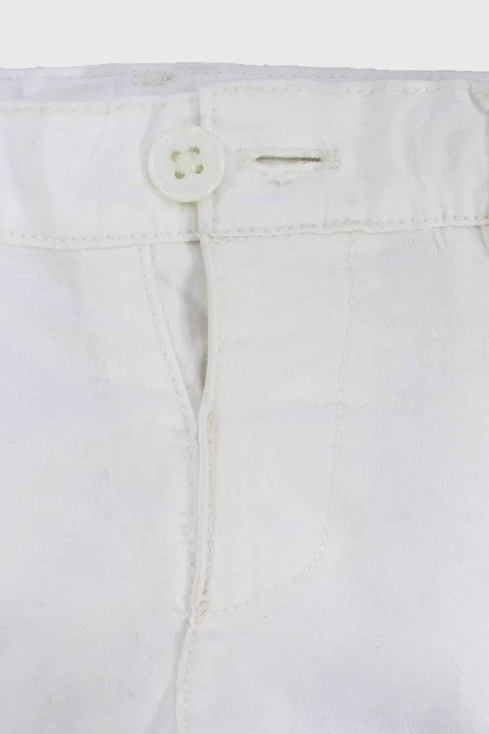 White Gabardine Shorts