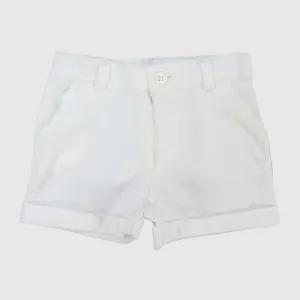 White Gabardine Shorts