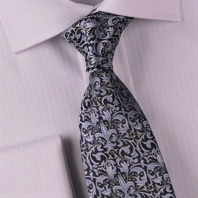 White Twill Stripe Every Dress Shirt Formal Business Boss French Cuff Boss in French Cuffs with Spread Collar