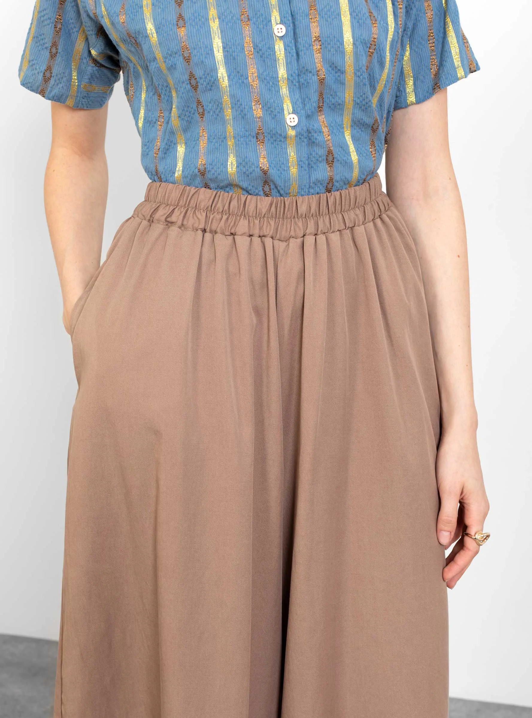 Wide Culotte Trousers Camel