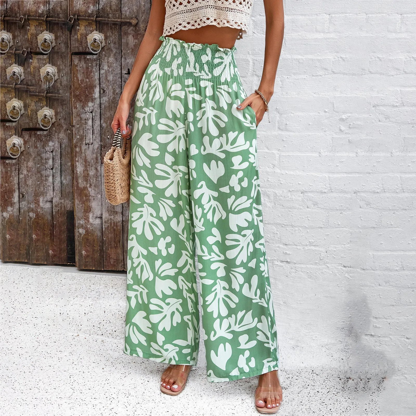 Women's Elegant Printed Loose Trousers