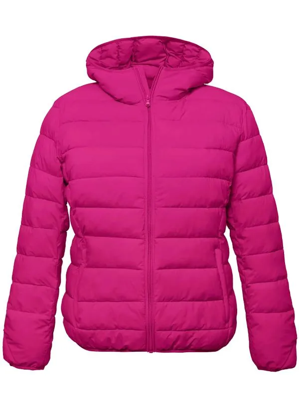 Women's Plus Size Hooded Winter Jacket Lightweight Quilted Recycled Polyester Puffer Jacket