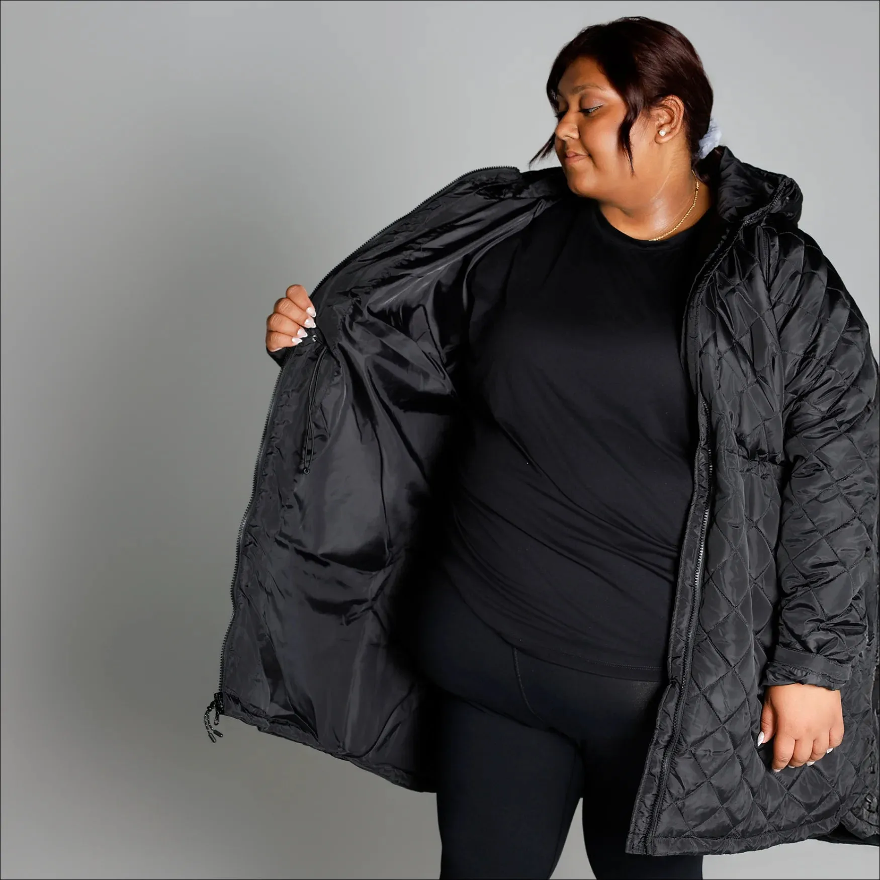 Women’s Plus Size Savvy Quilted 1X-6X Long Jacket