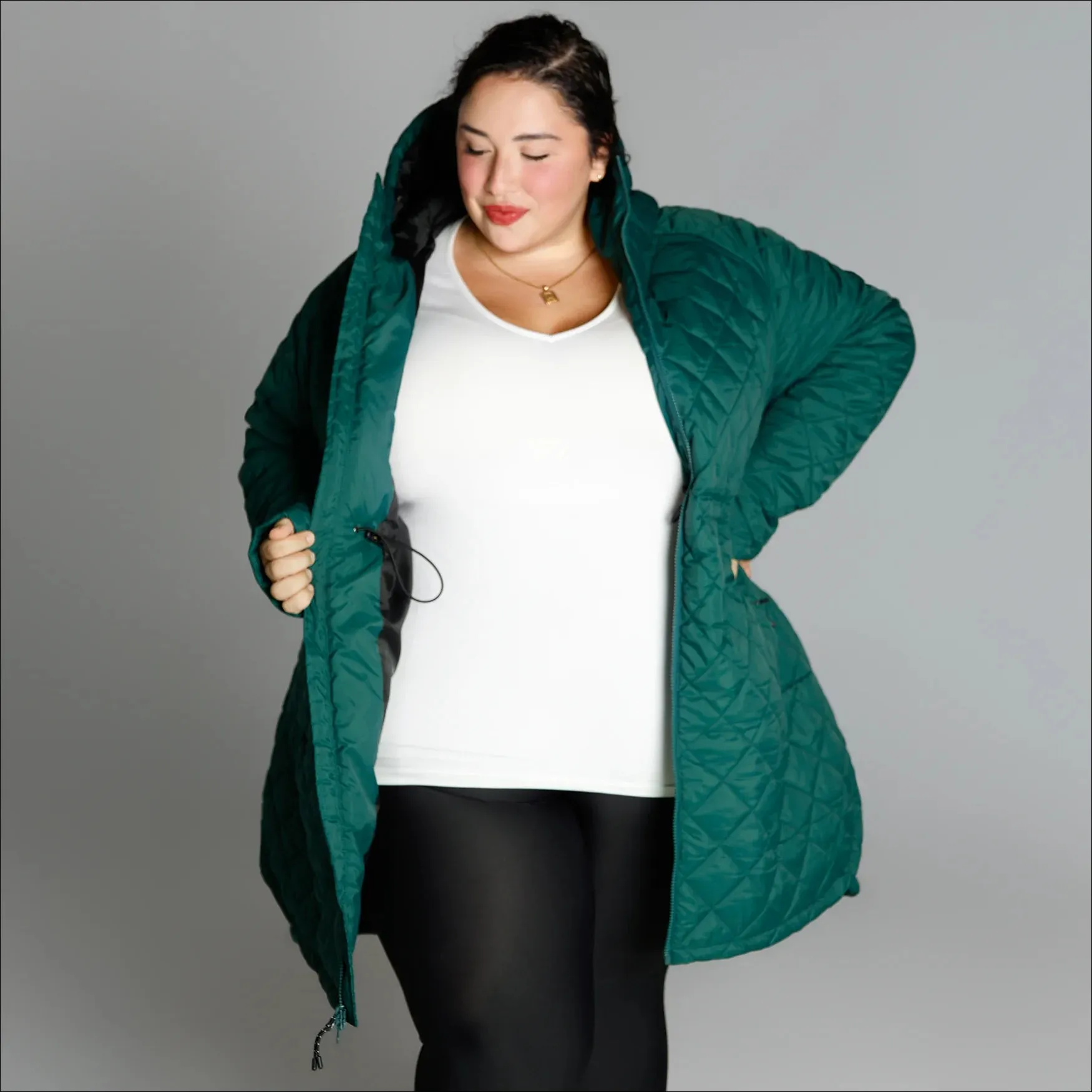 Women’s Plus Size Savvy Quilted 1X-6X Long Jacket