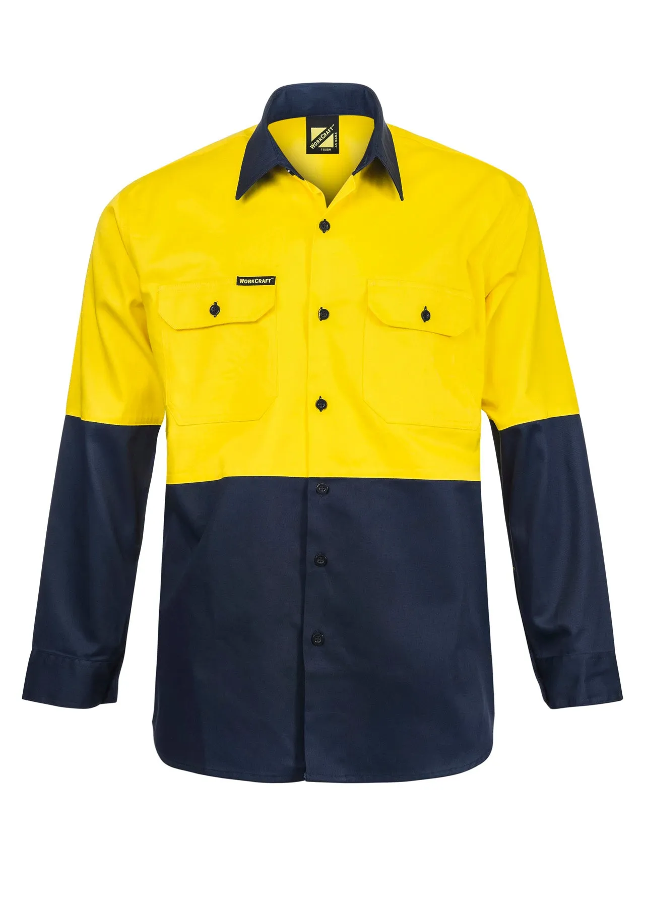 WS3022 HI VIS LONG SLEEVE COTTON DRILL SHIRT